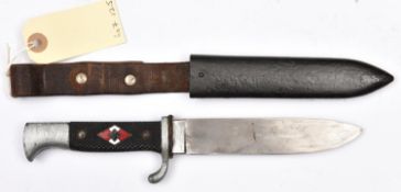 A Third Reich Hitler Youth knife, fartenmesser, the blade etched with RZM mark over "M7/13" (