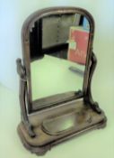 A Victorian mahogany toilet mirror with lined storage space in base. GC-VGC. £30-50