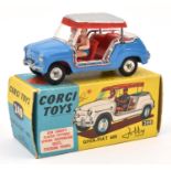 Corgi Ghia-Fiat 600 Jolly (240). Example in mid blue with red seats, silver/red roof, complete