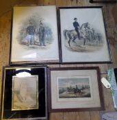 18 various framed prints, mostly military subjects, in colour and black & white, 19th/20th cent. QGC