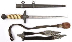 A Third Reich 2nd pattern Luftwaffe officer's dagger, by Alcoso, Solingen, with wire bound white