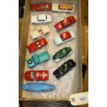 12x Corgi Toys cars. Land Rover 109" in metallic green. Aston Martin DB4. Plymouth Sports