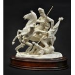 A glazed white porcelain group by Michael Sutty, depicting the capture of the French Standard at