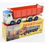 Dinky Supertoys Leyland Dump Truck (925). With white and blue tilt cab and orange diecast tipper. '