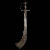 An Indo-Nepalese sword tulwar-kora. Second half of the 19th century, swollen SE blade with '