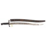 An 1856 pattern Enfield sword bayonet, ¾" muzzle ring, flattened back to grip, Enfield stamp at