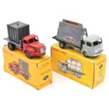2 French Dinky Trucks. Miroitier Simca Cargo (33C). Example in light grey and dark green 'Saint-