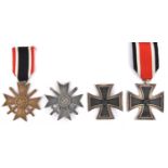 Third Reich medals: 1939 Iron Cross 2nd Class, in printed paper packet and War Merit Cross 2nd Class