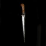 An Indian dagger pesh kabz. Second half of the 19th century, straight SE blade 25cms cut with