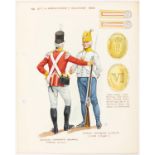 1 binder: 6th Foot Warwickshire Regt,including 7 watercolour plates. Example Plate 2 See important