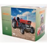 Universal Hobbies 1:16 scale Massey Ferguson 135 tractor. In bright red and grey livery, with silver