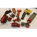 11 Dinky Toys. Foden DG in red with silver flash and grey rear body. Streamlined Fire Engine, with