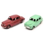 2 Dinky Cars. Rover 75 (140b), example in maroon with maroon wheels. Plus a Hillman Minx (40F),