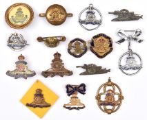 15 different R Artillery sweethearts, badges, pendants, tie pins, etc, most featuring the cannon