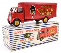 Dinky Supertoys Guy Van, Robertson's Golden Shred (919). In red livery with yellow wheels. Boxed,