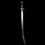 A good Afghan sword pulouar. 19th century, curved SE blade 74.5cms cut with a single fuller and a