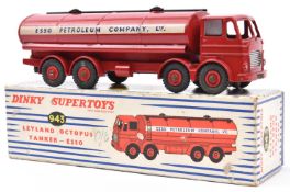 Dinky Supertoys Leyland Octopus Esso tanker (943). In red Esso livery. Boxed, minor wear. Vehicle