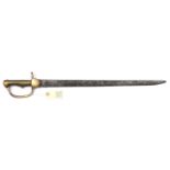 A second pattern sword bayonet for the Baker rifle, blade 22½", DE at point, sale mark at forte,