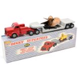 Dinky Supertoys Mighty Antar Low Loader with Propeller (986). With red tractor unit and grey trailer