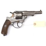 A French 6 shot 11mm Model 1873 ordnance revolver, number F82704, the barrel engraved "Mle 1873" and