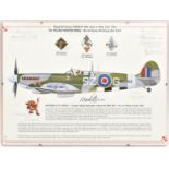 A limited edition print, number 37 of 150, commemorating RAF Chailey, depicting a Spitfire of 131