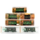 7 Egger-Bahn/Liliput 9mm/HOe items. A 4 wheel tram engine, RN102 in dark green livery. Together with