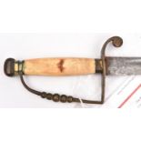 A late 18th century officer's 5 ball hilted spadroon, straight fullered blade 32½", with traces of