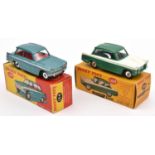 2 Dinky Toys. Triumph Herald (189). Example in white and dark green. Plus a Triumph Vitesse (134) in