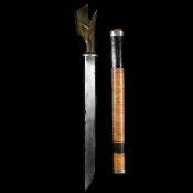 A Buginese sword alamang from Sulawesi (Java) c.1900. Broad SE blade 50.5cms (cleaned bright with