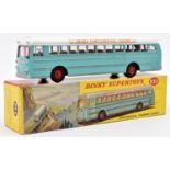Dinky Supertoys Continental Touring Coach (953). In pale blue with white roof, 'Dinky Continental