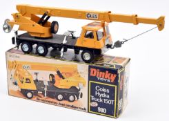 Dinky Toys Coles Hydra Truck 150T (980). Yellow body and black chassis with triple extention