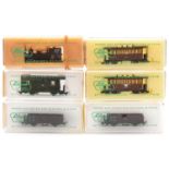 6 Liliput 9mm (N-Spur) items. Zillertalbahn 0-6-0 Tank locomotive, RN 2. In black livery. Plus 2x