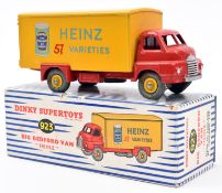 Dinky Supertoys Big Bedford Van 'Heinz' (923). With red cab and chassis, dark yellow body and