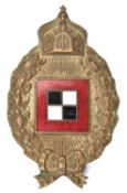 A WWI pattern German Army Air Corps Observer's badge, of solid flat backed cast brass with