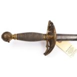 A most interesting late 18th century smallsword, flattened hexagonal section blade 31½", etched on