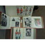 4 binders: Coldstream Guards contains 20 watercolour paintings and 24 line drawings of uniforms,