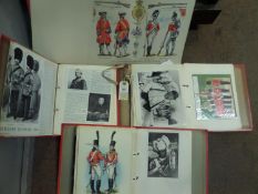 4 binders: Coldstream Guards contains 20 watercolour paintings and 24 line drawings of uniforms,