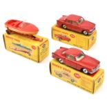 3 Dinky Toys. Volvo 122S (184). In bright red with cream interior. Plus an Alfa Romeo 1900 Super