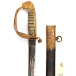 A scarce Vic officer's sword of the Royal Naval Artillery Volunteers, unusual double fullered,