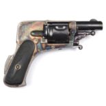 A scarce Belgian 5 shot 5.5mm VF Velo Dog hammerless self cocking pocket revolver, 4½" overall,
