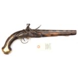 A Turkish 20 bore flintlock "bazaar" pistol, assembled using late 18th or early 19th century lock