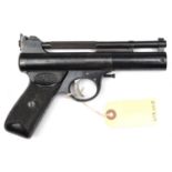 A .22" Webley Mark 1 air pistol, c 1946-58, batch number 1853, with Birmingham 4 address. WO & GC,