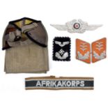 Third Reich insignia, comprising pair of Luftwaffe Technical Branch Hauptmanns collar patches;