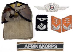 Third Reich insignia, comprising pair of Luftwaffe Technical Branch Hauptmanns collar patches;