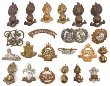 8 collar badges: W Yorks, Gloucester, A&S, W Kent Yeo, Geo V and VI Indian Medical Dept, IAOC and