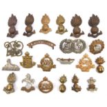 8 collar badges: W Yorks, Gloucester, A&S, W Kent Yeo, Geo V and VI Indian Medical Dept, IAOC and