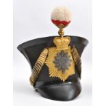 An officer's 1829-44 (Bell Topped) shako of The 88th (Connaught Rangers) Regiment, of black
