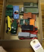 10 Dinky Toys for restoration. Bentley Ambulance, with open windows.Royal Mail van, with open