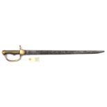 A second pattern sword bayonet for the Baker Rifle, blade 22½", DE at point, sale mark at forte,