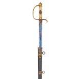 A late 18th century infantry officer's spadroon of the 23rd Regiment, straight, fullered blade